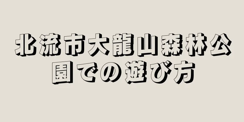 北流市大龍山森林公園での遊び方