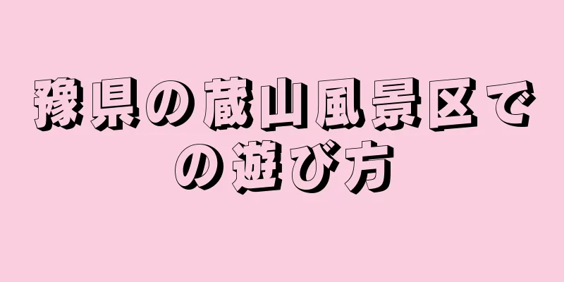 豫県の蔵山風景区での遊び方