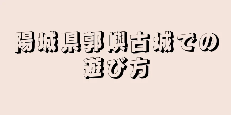 陽城県郭嶼古城での遊び方