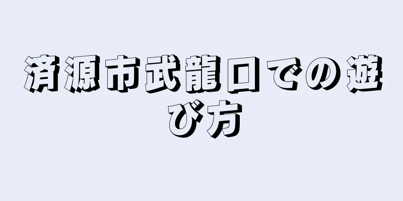 済源市武龍口での遊び方