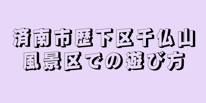 済南市歴下区千仏山風景区での遊び方