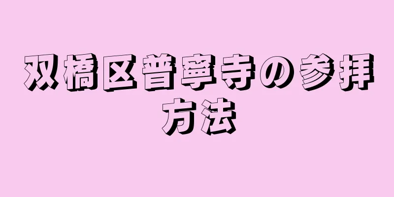 双橋区普寧寺の参拝方法