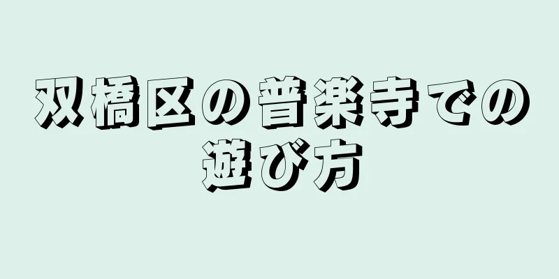 双橋区の普楽寺での遊び方