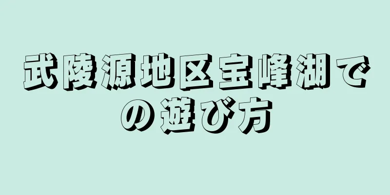 武陵源地区宝峰湖での遊び方