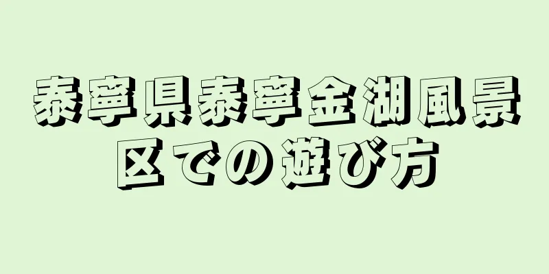 泰寧県泰寧金湖風景区での遊び方