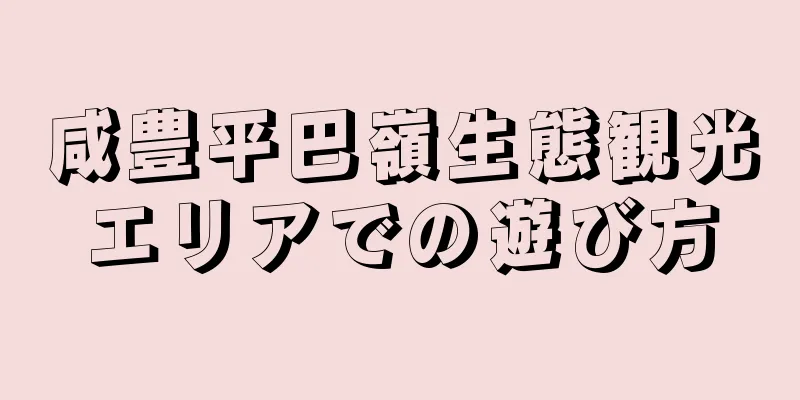 咸豊平巴嶺生態観光エリアでの遊び方