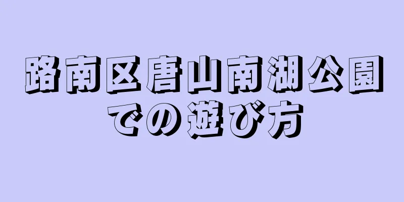 路南区唐山南湖公園での遊び方