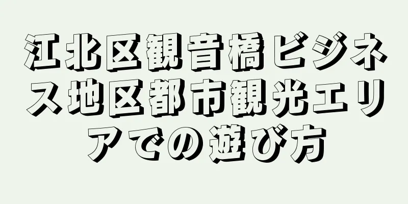 江北区観音橋ビジネス地区都市観光エリアでの遊び方