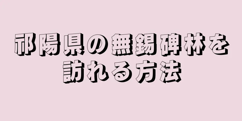 祁陽県の無錫碑林を訪れる方法