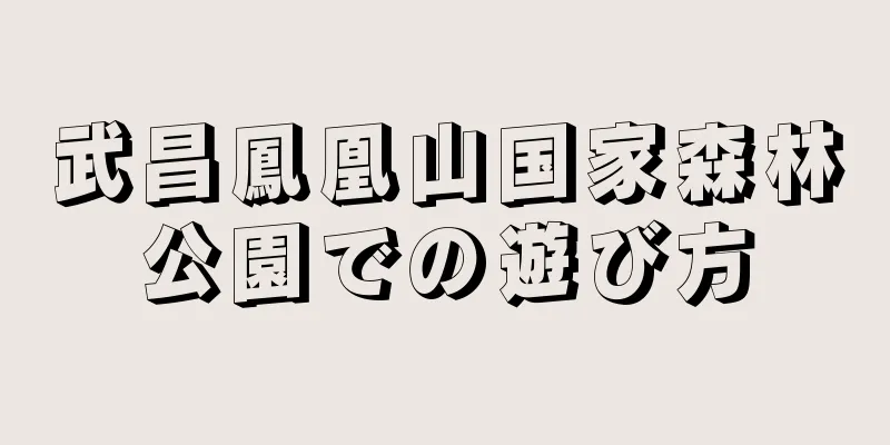 武昌鳳凰山国家森林公園での遊び方