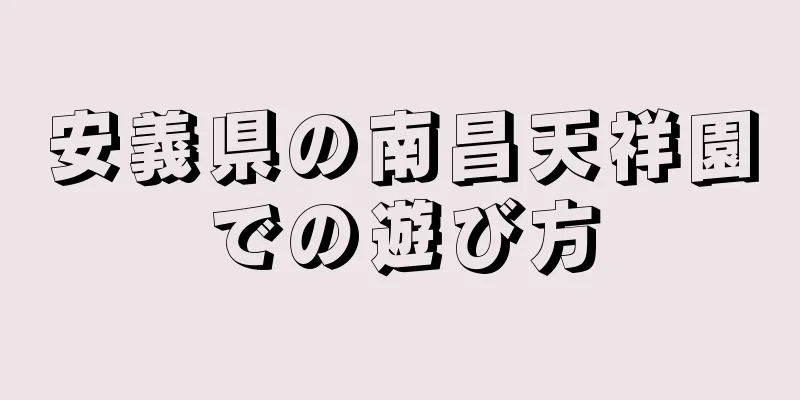 安義県の南昌天祥園での遊び方