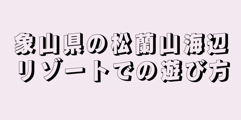 象山県の松蘭山海辺リゾートでの遊び方