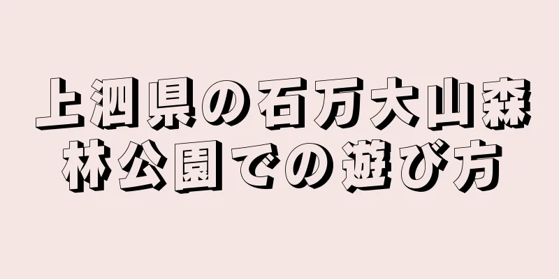 上泗県の石万大山森林公園での遊び方