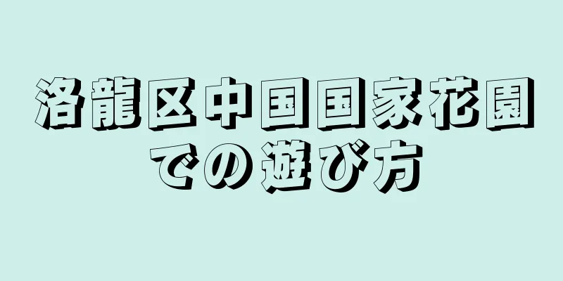 洛龍区中国国家花園での遊び方