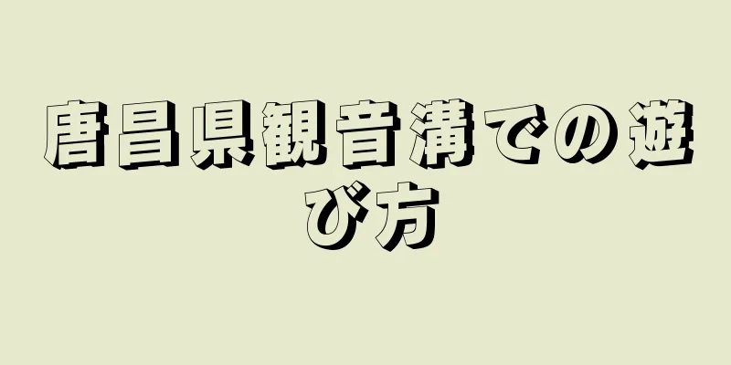 唐昌県観音溝での遊び方