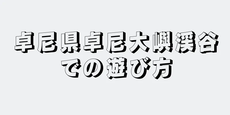 卓尼県卓尼大嶼渓谷での遊び方