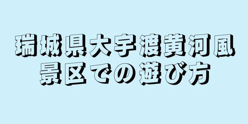 瑞城県大宇渡黄河風景区での遊び方