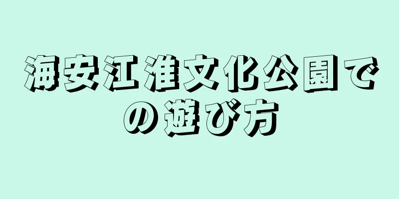 海安江淮文化公園での遊び方