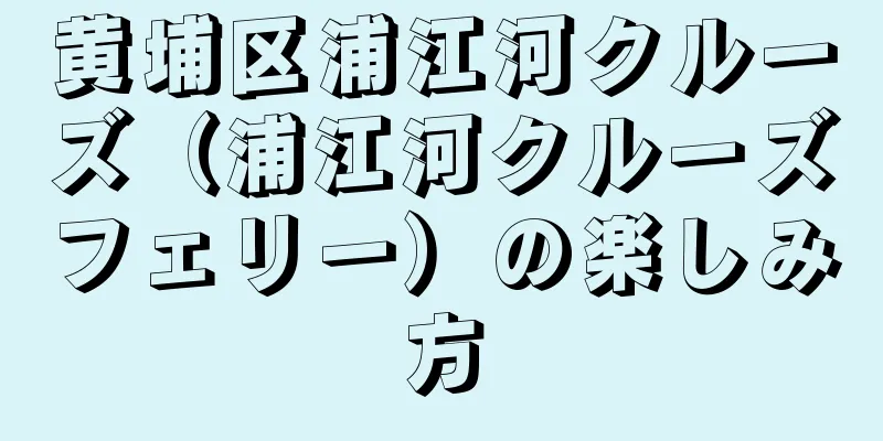 黄埔区浦江河クルーズ（浦江河クルーズフェリー）の楽しみ方
