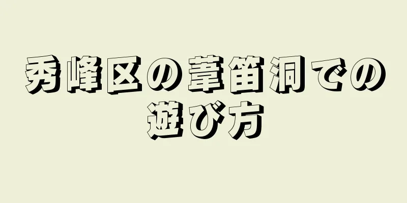秀峰区の葦笛洞での遊び方