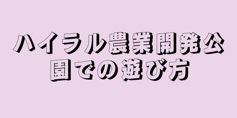 ハイラル農業開発公園での遊び方
