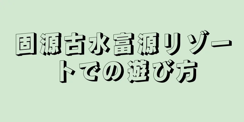 固源古水富源リゾートでの遊び方