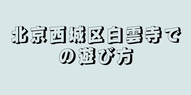 北京西城区白雲寺での遊び方
