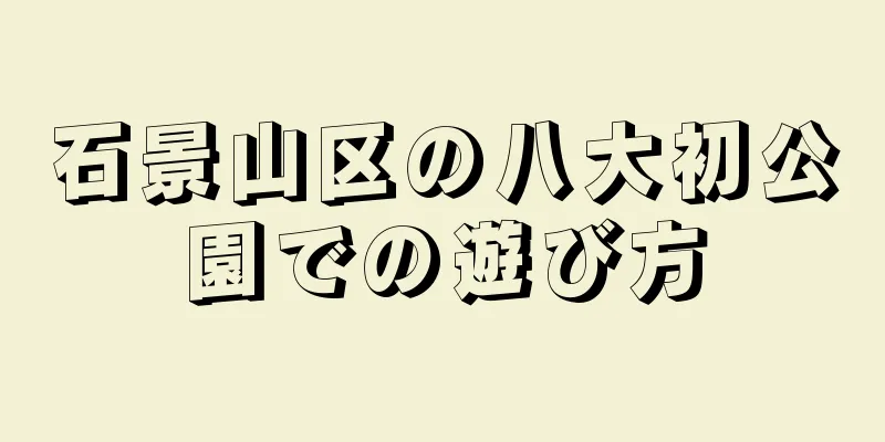 石景山区の八大初公園での遊び方