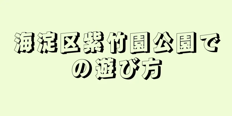海淀区紫竹園公園での遊び方