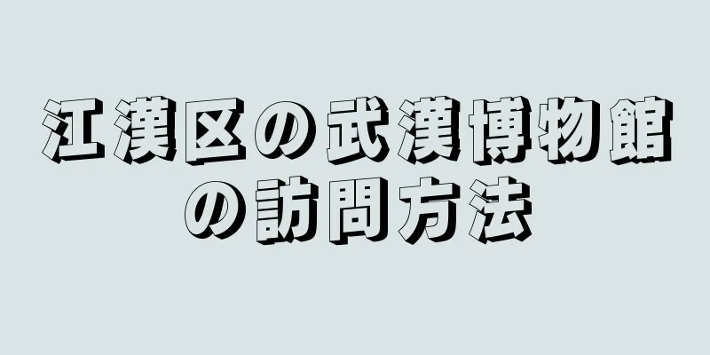江漢区の武漢博物館の訪問方法