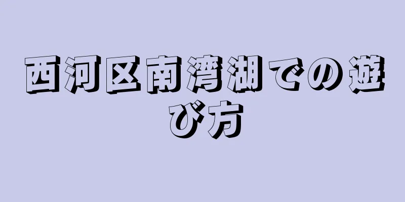 西河区南湾湖での遊び方