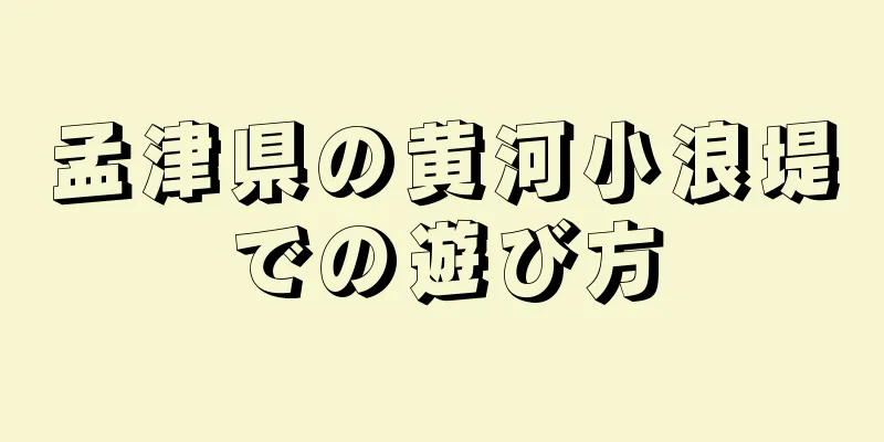 孟津県の黄河小浪堤での遊び方