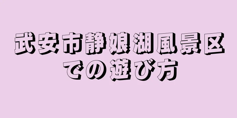 武安市静娘湖風景区での遊び方