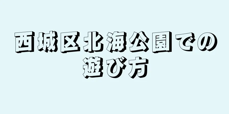 西城区北海公園での遊び方