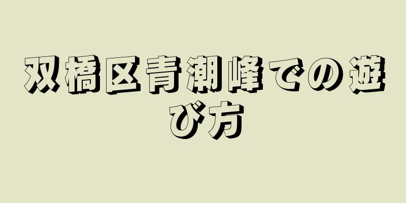 双橋区青潮峰での遊び方