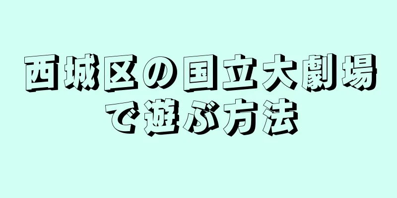 西城区の国立大劇場で遊ぶ方法