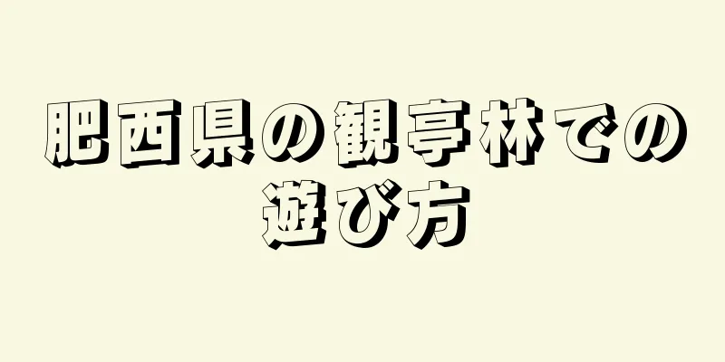 肥西県の観亭林での遊び方