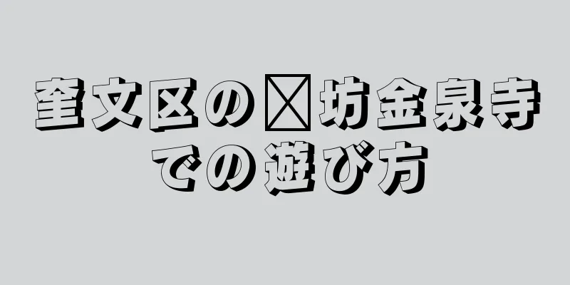 奎文区の濰坊金泉寺での遊び方