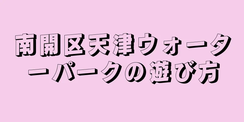 南開区天津ウォーターパークの遊び方