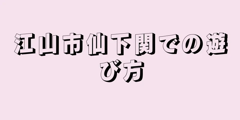 江山市仙下関での遊び方