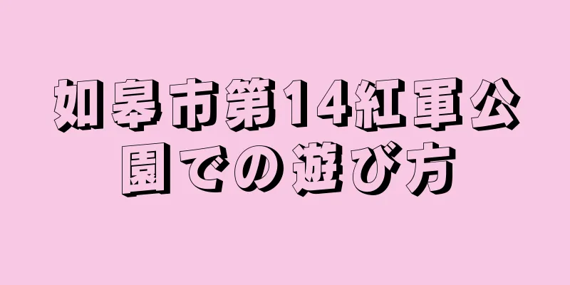 如皋市第14紅軍公園での遊び方