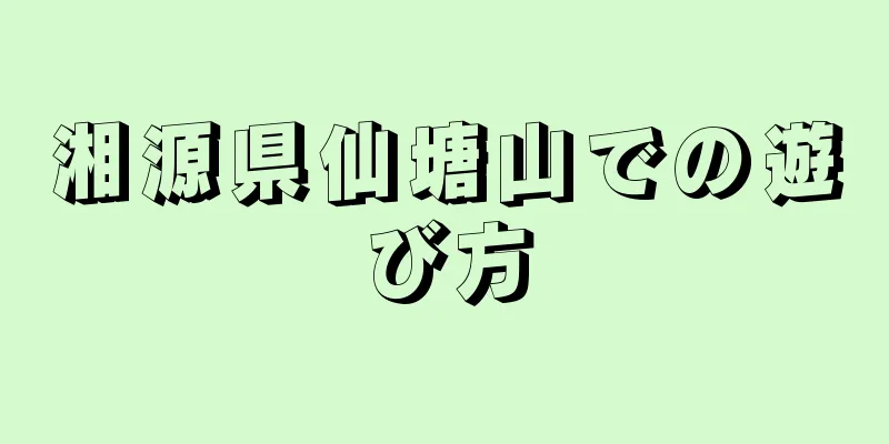 湘源県仙塘山での遊び方