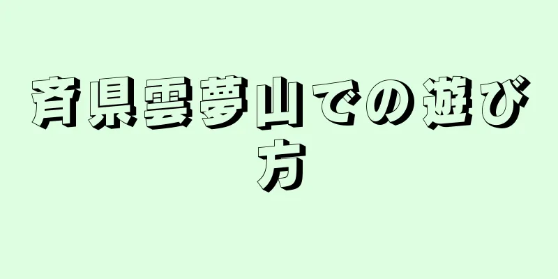 斉県雲夢山での遊び方