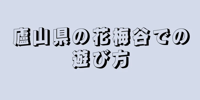 廬山県の花梅谷での遊び方