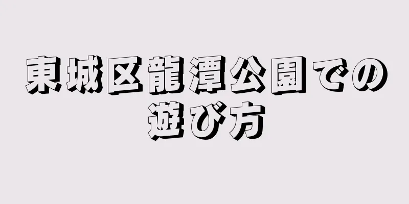 東城区龍潭公園での遊び方