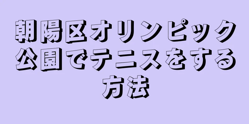 朝陽区オリンピック公園でテニスをする方法