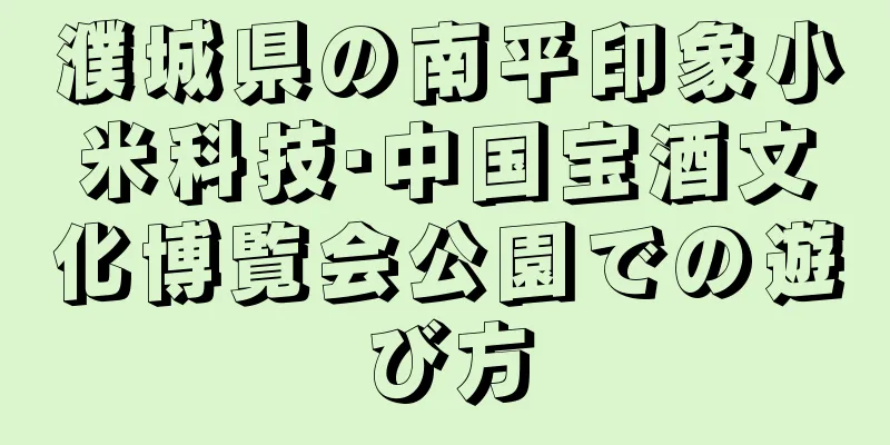 濮城県の南平印象小米科技·中国宝酒文化博覧会公園での遊び方