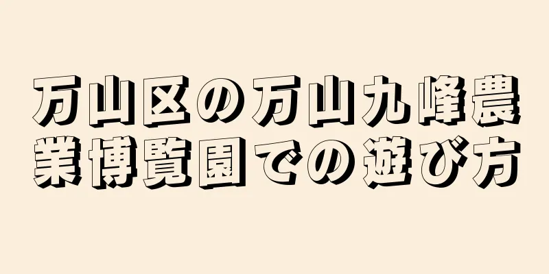 万山区の万山九峰農業博覧園での遊び方