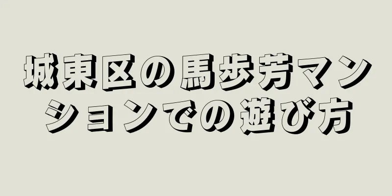 城東区の馬歩芳マンションでの遊び方