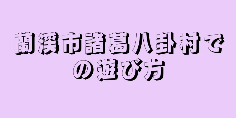 蘭渓市諸葛八卦村での遊び方